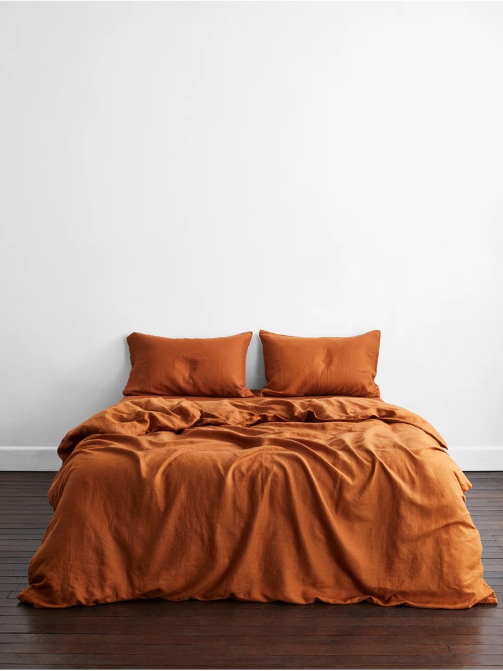 Bed Threads Linen Sheet Set Queen Sage Fitted Rust Duvet Cover